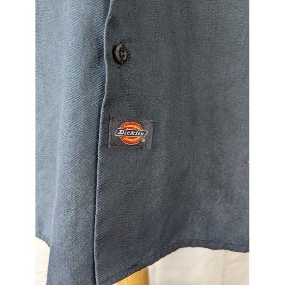 Men's Dickies Long Sleeve Button Front Work Shirt Size XL Blue Pockets Machanic - Picture 2 of 6